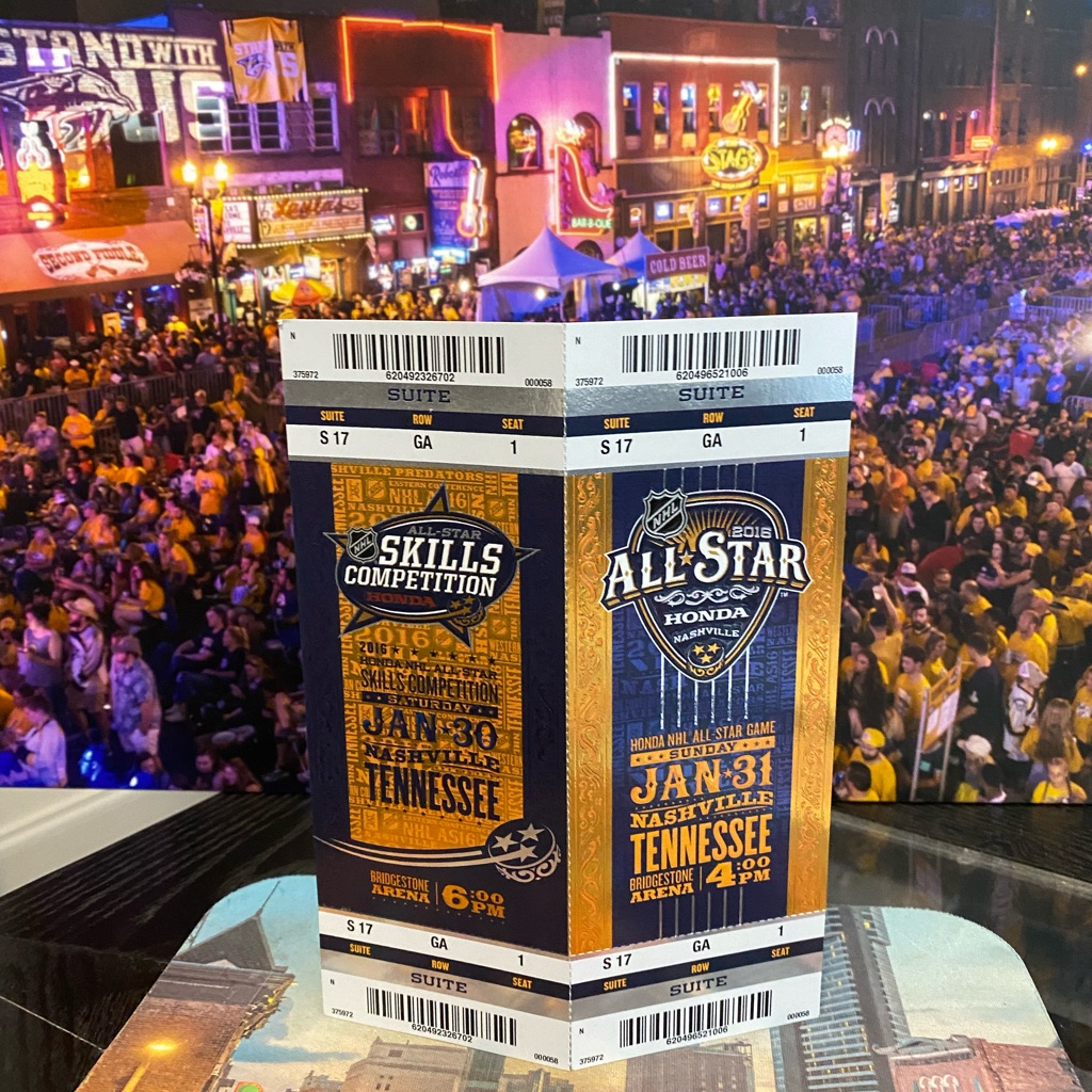 Nhl AllStar Game Tickets Hard Sheet Rare